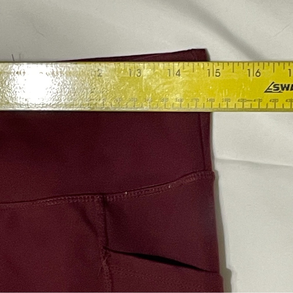 Jockey Women's Rich Burgundy Leggings with Side Pockets, Polyester Spandex Blend - Picture 6 of 11